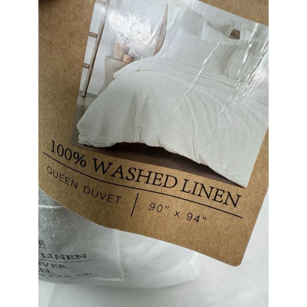 Levtex Home French Flax Washed Linen Queen Duvet Cover
